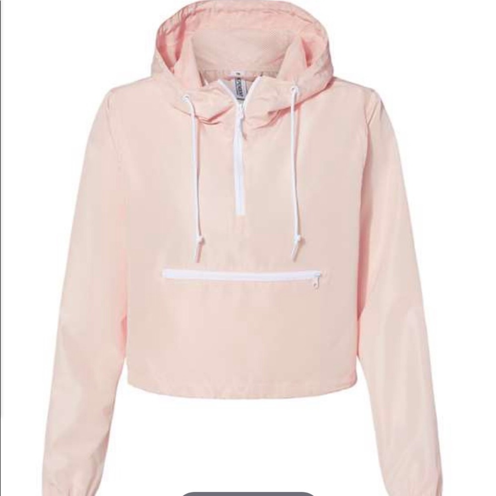 Cropped quarter zip rain jacket